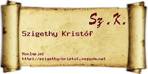 Szigethy Kristóf névjegykártya
