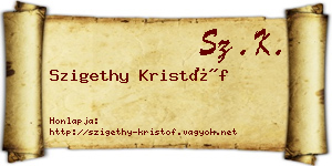Szigethy Kristóf névjegykártya