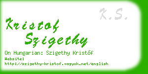 kristof szigethy business card